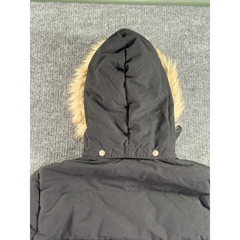 Denim & Supply Ralph Lauren Puffer Parka Jacket Womens XL Black Hooded Faux Fur - Picture 13 of 14